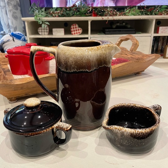 Pfaltzgraff Other - Pfaltzgraff Rustic Brown Ceramic Pitcher Cream and Sugar Set